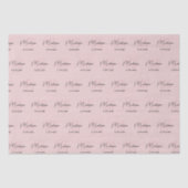 Papier Mousseline Monogramme Logo Boulangerie Papier Tissu Rose (Recto)