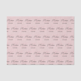 Papier Mousseline Monogramme Logo Boulangerie rose