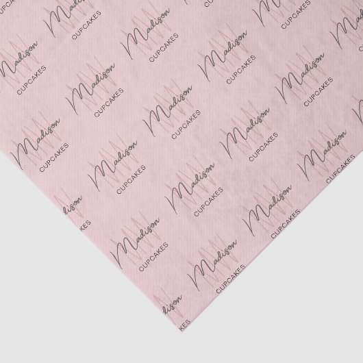 Papier Mousseline Monogramme Logo Boulangerie rose (Détail)
