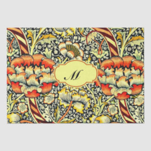 Papier Mousseline Monogramme "M" William Morris Design