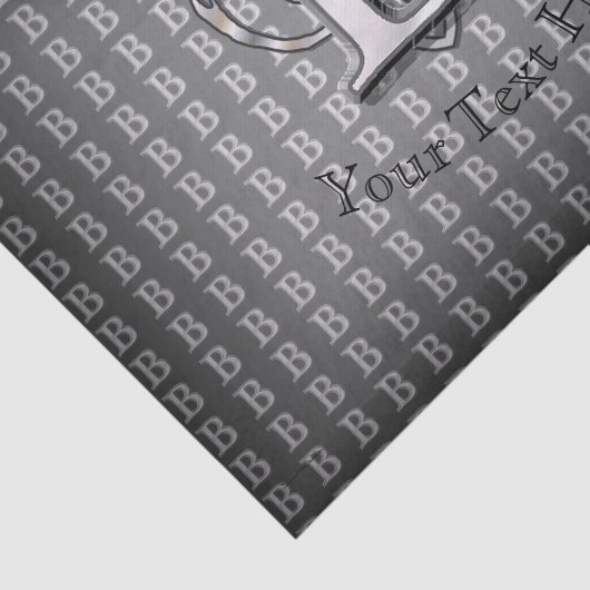 Papier Mousseline Monogramme métallique moderne (B) (Détail)