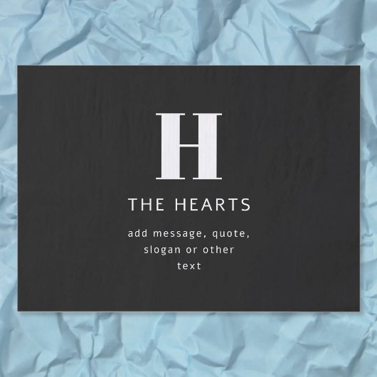 Papier Mousseline Monogramme moderne modifiable Nom et message | Noi