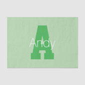 Papier Mousseline Monogramme moderne | Pale & Kelly Green (Recto)