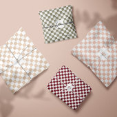 Papier Mousseline Monogramme moderne Retro À damiers Motif personnal