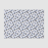 Papier Mousseline monogramme motif pois bleu moderne (Recto)