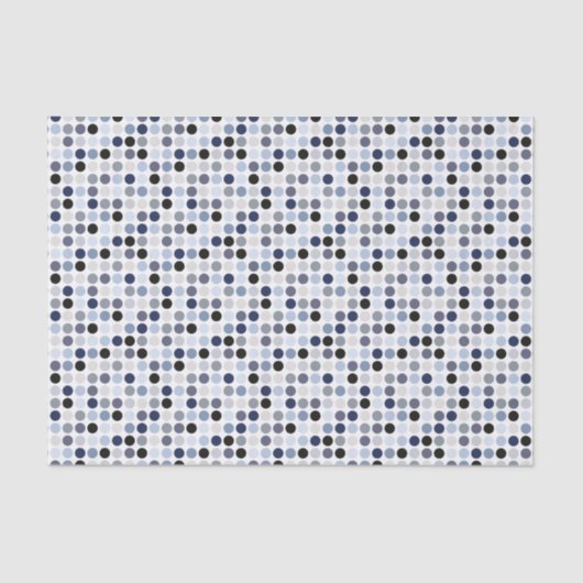 Papier Mousseline monogramme motif pois bleu moderne (Recto)