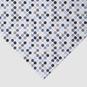 Papier Mousseline monogramme motif pois bleu moderne (Détail)