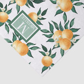 Papier Mousseline Monogramme Nom Aquarelle Citron Orange (Détail)