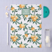 Papier Mousseline Monogramme Nom Aquarelle Citron Orange (Artisanat)