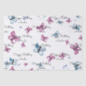 Papier Mousseline Monogramme Papillon rose et bleu (Recto)