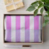 Papier Mousseline Monogramme rayures violettes et blanches (Cadeau)