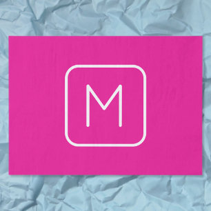Papier Mousseline Monogramme simple et moderne initial Rose et bla
