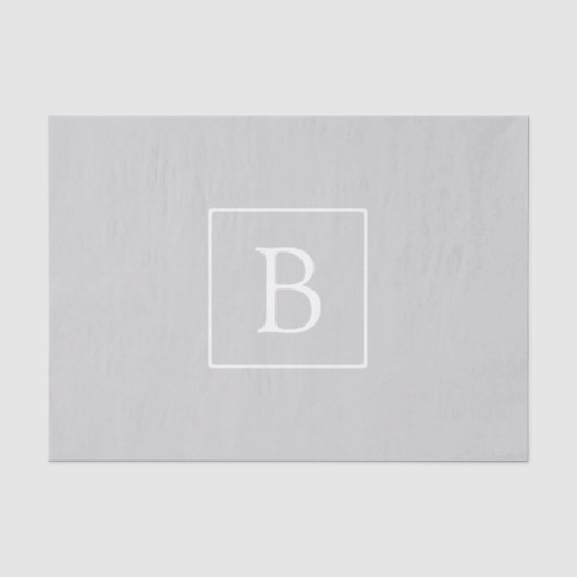 Papier Mousseline Monogramme simple gris clair (Recto)