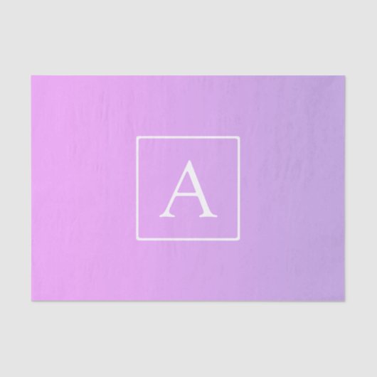 Papier Mousseline Monogramme simple | Ombre subtil rose/violet (Recto)