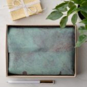 Papier Mousseline Monogramme Turquoise Cuivre Rustique Texture Grung (Cadeau)