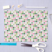 Papier Mousseline Monogramme vert rose moderne de motif de pois (Artisanat)