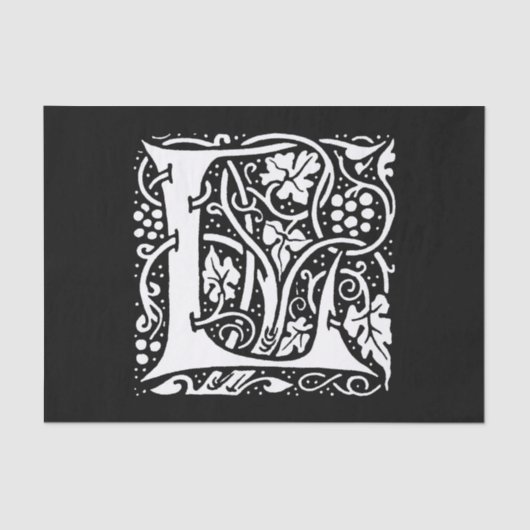 Papier Mousseline Monogramme vintage L Art Nouveau (Recto)