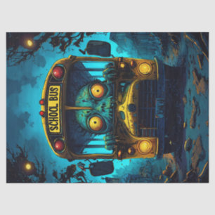 Papier Mousseline Monster Horreur Bus bleu Jaune Découpage
