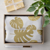 Papier Mousseline Monstère d'or moderne Feuille Tropical Motif (Cadeau)