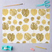 Papier Mousseline Monstère d'or moderne Feuille Tropical Motif (Artisanat)