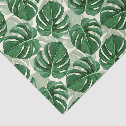 Papier Mousseline Monstère verte Feuille tropicale (Détail)