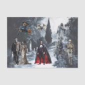 Papier Mousseline Monstres Classiques d'Halloween Aquarelle (Recto)