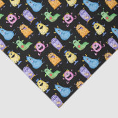 Papier Mousseline Monstres mignons colorés (Détail)