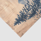 Papier Mousseline Montagnes Blue Enk Peinture Chinoiserie Découpage (Détail)