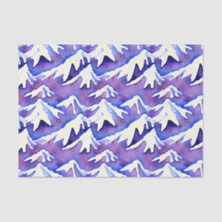 Papier Mousseline Montagnes Retro Snowy Purple