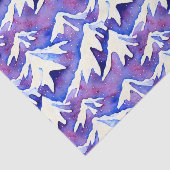 Papier Mousseline Montagnes Retro Snowy Purple (Détail)