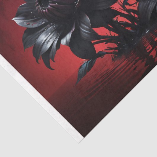 Papier Mousseline Montée des pétales noirs - Découpage (Détail)