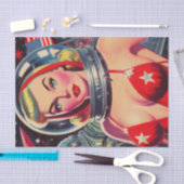 Papier Mousseline Montée vintage de l'astronaute (Artisanat)