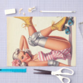 Papier Mousseline Monter la broche à rouleaux rétros (Artisanat)