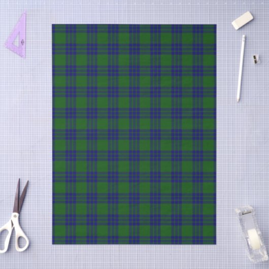 Papier Mousseline Montgomery écossais vert bleu plaid (Artisanat)