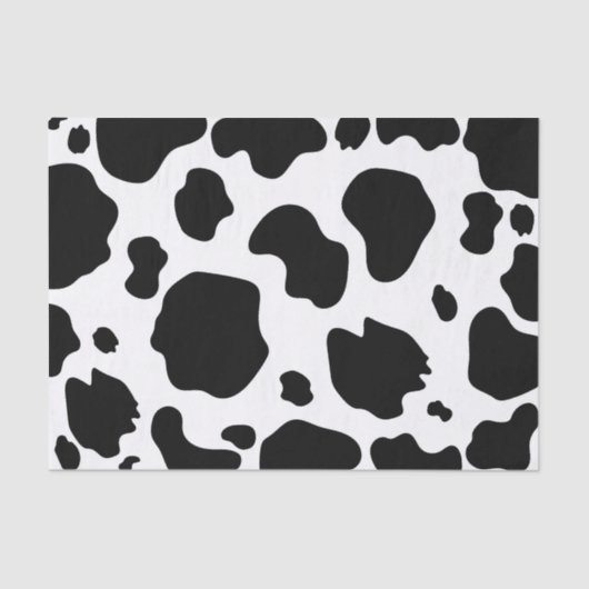 Papier Mousseline Moo Cow Spots Imprimer Black & White Anniversaire  (Recto)