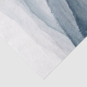 Papier Mousseline Moody bleu aquarelle forêt arbres paysage (Détail)