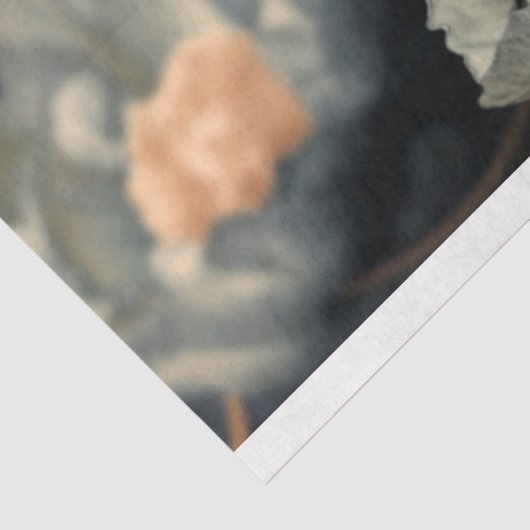 Papier Mousseline Moody Blue, surdimensionné Papillon & Peony (Détail)