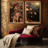 Papier Mousseline Moody Bouffant Brocade Élégante Dame & Florale