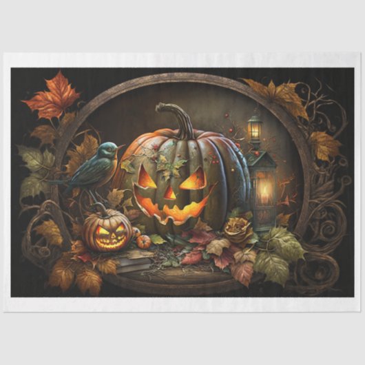 Papier Mousseline Moody Halloween Citrouille Tissue Paper (Recto)