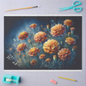 Papier Mousseline Moody Marigolds Aquarelle Fleurs Découpage (Artisanat)