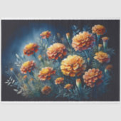 Papier Mousseline Moody Marigolds Aquarelle Fleurs Découpage (Recto)