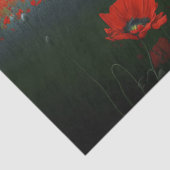 Papier Mousseline Moody Météo Grange et les pavots (Détail)