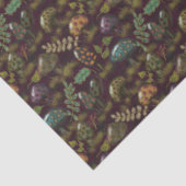 Papier Mousseline Moody Mushrooms Bourgogne foncé Sage Folite mignon (Détail)