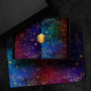 Papier Mousseline Moody Ombre Psychedélique Grunge Gold Stardust