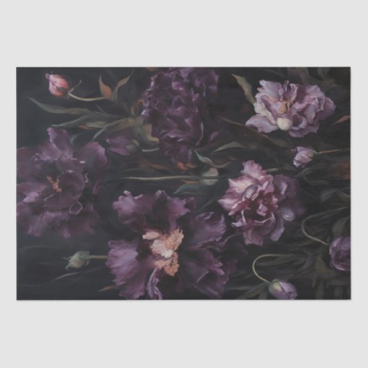 Papier Mousseline Moody Purple Lilies Florals Découpage Enveloppe ca (Recto)