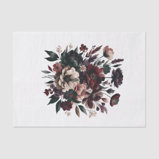 Papier Mousseline Moody Rustic Garden Florals Mariage bohémien (Recto)