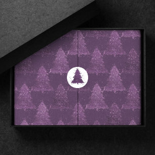 Papier Mousseline Moody Tree Motif   Noel profond pourpre de prune