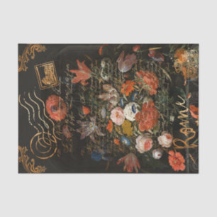 Papier Mousseline Moody Vintage foncé Floral & Stamp Découpage