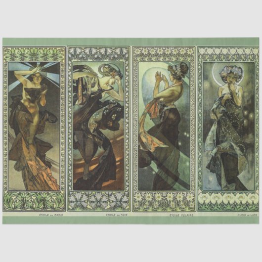 Papier Mousseline Moon and Stars by Alphonse Mucha (Recto)