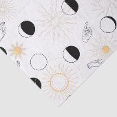 Papier Mousseline Moon phases solaires signaux main rétro alchimie (Détail)